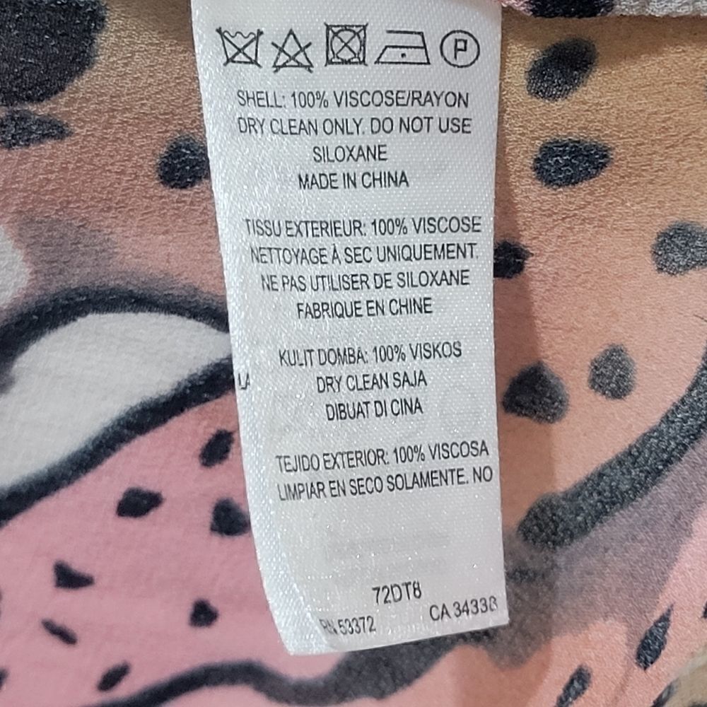 French Connection Sheer Abstract Pattern Blouse with 3/4 Sleeves - Picture 6 of 11